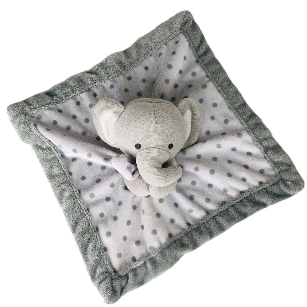 Falls Creek Baby Lovey Elephant Gray White Rattle Security Infant Blanket